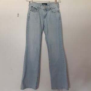 Aeropostale Jeans Womens Blue Sz 4 Reg Mid Rise Flare Pants Stretch